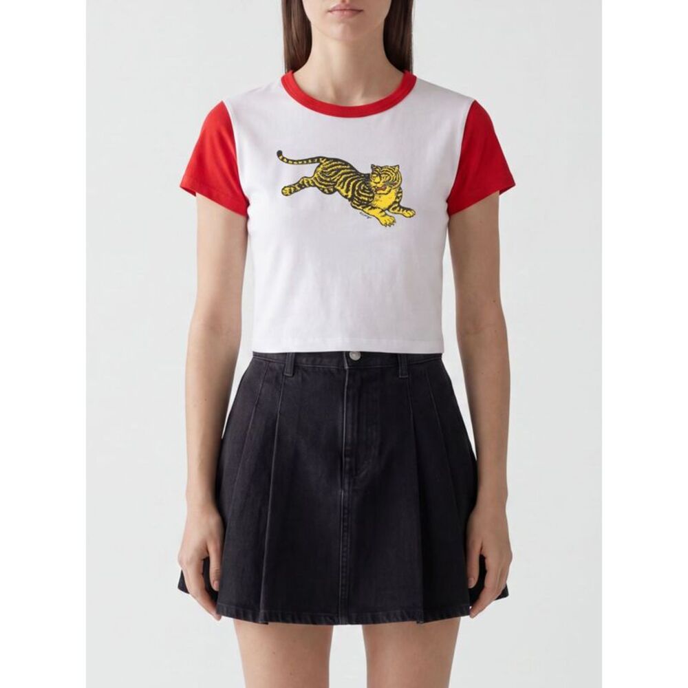 Kenzo Women Slim Fit T-Shirt Kenzo In Cotton With Tiger Kenzo Paris Logo